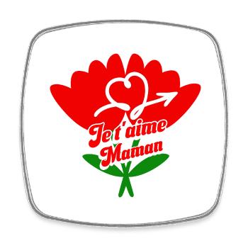 Je t'aime Maman Fête des Mères - Magnet carré - blanc - Devant