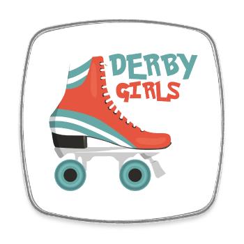 Derby Girls Do It On All Fours Skating Roller Derb - Viereckiger Kühlschrankmagnet - Weiß - Vorne