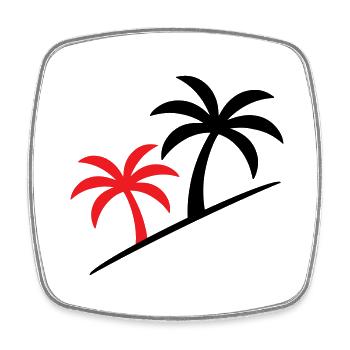 Palm Tree Symbol Beach - Square fridge magnet - white - Front