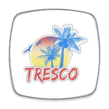 Vacances Tresco - Magnet carré - blanc - Devant