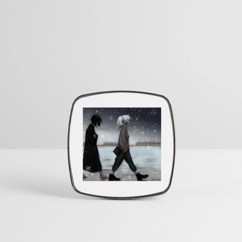 Zwei Mädchen Viereckiger Kühlschrankmagnet