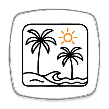 Palmiers de mer d’été de l’île - Magnet carré - blanc - Devant