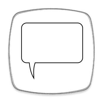 Speech bubble rectangle design - Square fridge magnet - white - Front