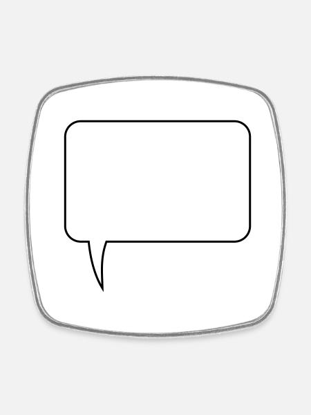 Conception rectangulaire de bulle de dialogue - Magnet carré - blanc