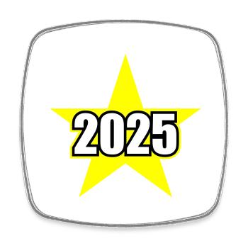 2025 Star - Square fridge magnet - white - Front