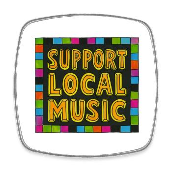 Support Local Music - Square fridge magnet - white - Front