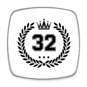 wappen 32 - Viereckiger Kühlschrankmagnet - Weiß - Vorne
