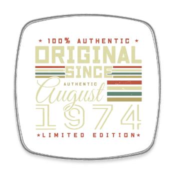 August 1974 Retro August 1974 August 1974 Anniversary - Square fridge magnet - white - Front