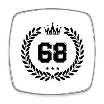 wappen 68 - Viereckiger Kühlschrankmagnet - Weiß - Vorne
