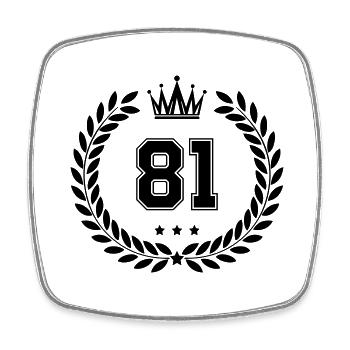 wappen 81 - Viereckiger Kühlschrankmagnet - Weiß - Vorne