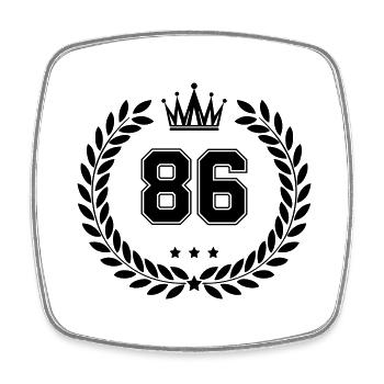 wappen 86 - Viereckiger Kühlschrankmagnet - Weiß - Vorne
