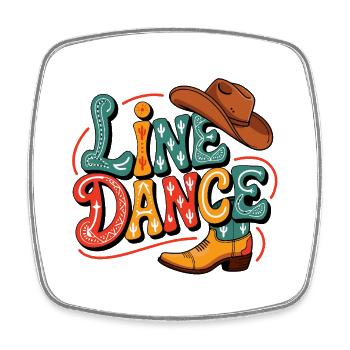 Line Dance mein Hobby - meine Passion - Viereckiger Kühlschrankmagnet - Weiß - Vorne