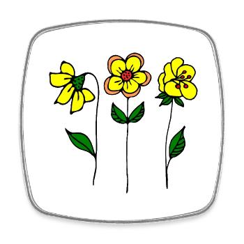 Blumen - Viereckiger Kühlschrankmagnet - Weiß - Vorne
