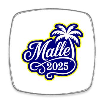 Malle 2025 Palme - Viereckiger Kühlschrankmagnet - Weiß - Vorne