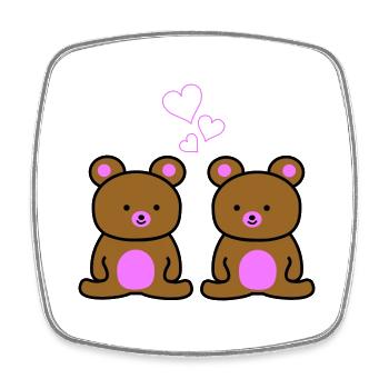 Teddy Love 1 - Magnet carré - blanc - Devant