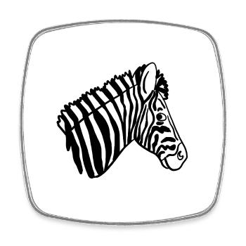 Zebra Head Black White Illustration - Square fridge magnet - white - Front