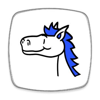 Pferd Süß Pony Fohlen Lange Haare Niedlich Comic - Viereckiger Kühlschrankmagnet - Weiß - Vorne