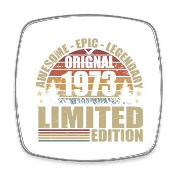 1973 Anniversaire 1973 tenue vintage 1973 Chemise - Magnet carré - blanc - Devant