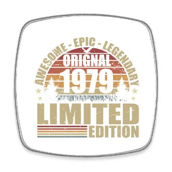 1979 Anniversaire 1979 tenue vintage 1979 Chemise - Magnet carré - blanc - Devant