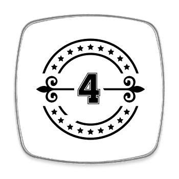 4 - Viereckiger Kühlschrankmagnet - Weiß - Vorne