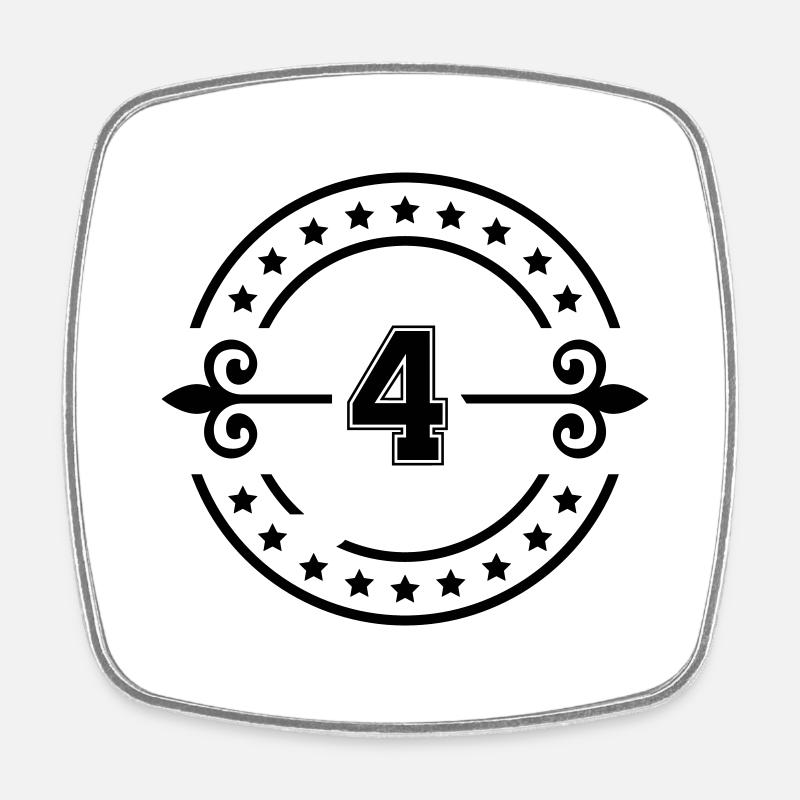 4 - Viereckiger Kühlschrankmagnet - Weiß