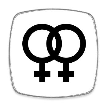 Lesbian - Square fridge magnet - white - Front