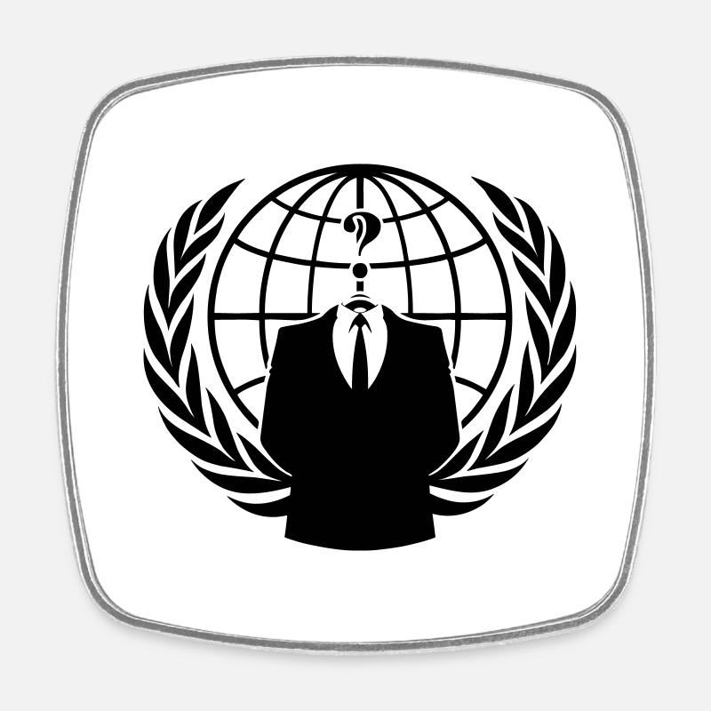ANONYMOUS - Viereckiger Kühlschrankmagnet - Weiß