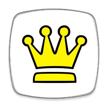 Couronne (couronne) 04.1 - Magnet carré - blanc - Devant