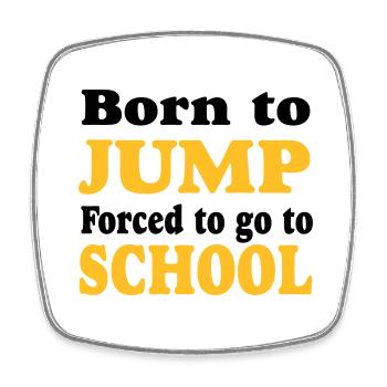 Long Jump - High Jump - Square fridge magnet - white - Front