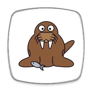 walross2 - Square fridge magnet - white - Front