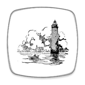 leuchtturm lighthouse coast kueste ocean sea meer8 - Viereckiger Kühlschrankmagnet - Weiß - Vorne