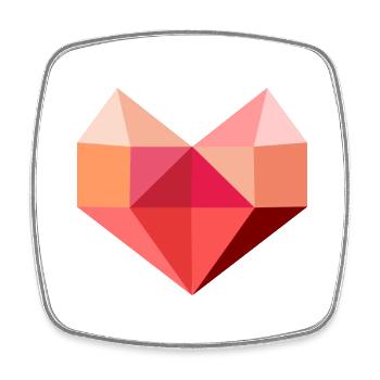 Herz rosa - Viereckiger Kühlschrankmagnet - Weiß - Vorne