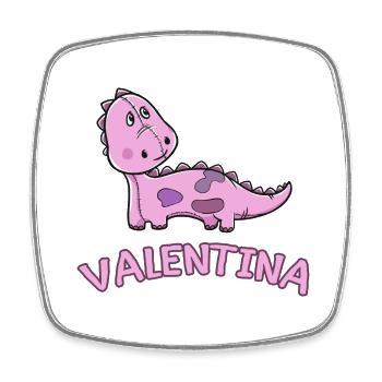 Dinosaure enfant drôle Valentina cadeau naissance - Magnet carré - blanc - Devant