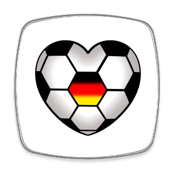 Footballheart Germany Flag Football Fans Love - Square fridge magnet - white - Front