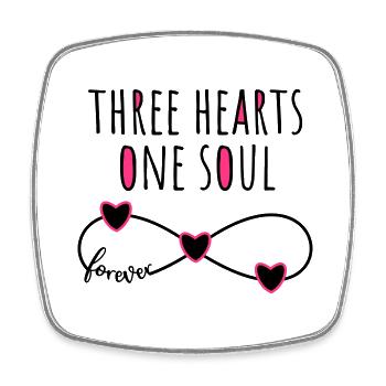 3 Herzen Seele Infinity forever für drei Freunde - Viereckiger Kühlschrankmagnet - Weiß - Vorne