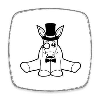 riche monsieur monsieur moustache moustache mono - Magnet carré - blanc - Devant
