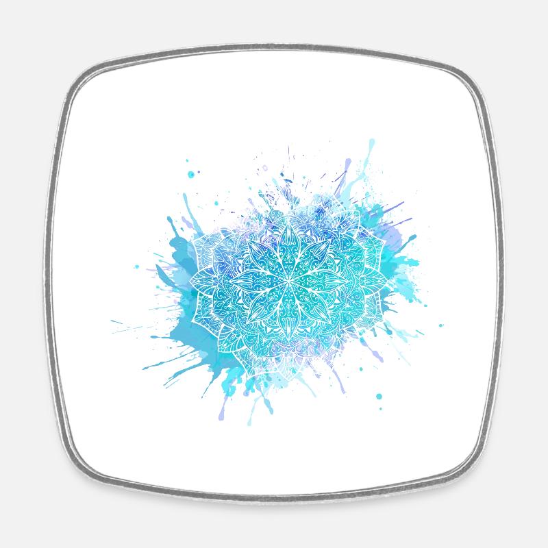 Mandala - Square fridge magnet - white