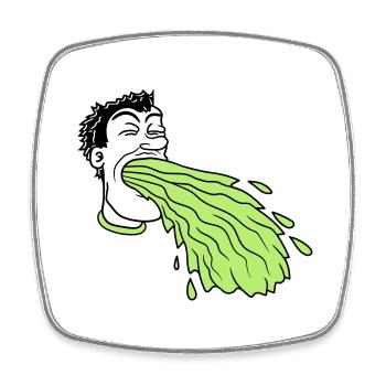 vomit vomit sick sick vomit ek - Square fridge magnet - white - Front