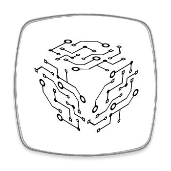 Cool Pattern Logo Circuit Fil Puce De Données - Magnet carré - blanc - Devant