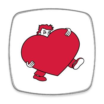 heart love in love gift large huge carry s - Square fridge magnet - white - Front
