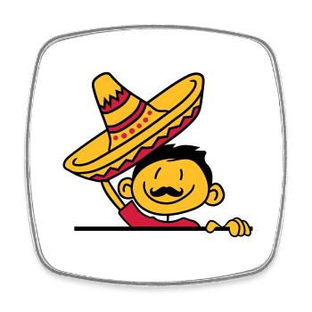 gruessen sombrero mexican mexican suedamerik - Square fridge magnet - white - Front