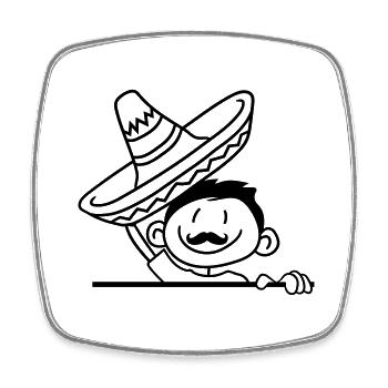 Mexican gruessen sombrero mexican suedamerik - Square fridge magnet - white - Front