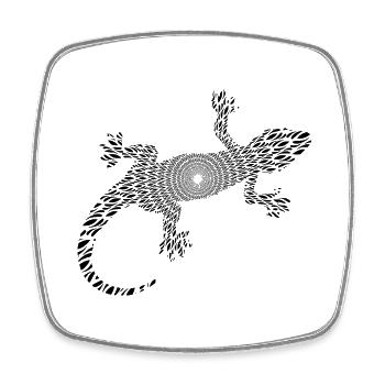 Gecko mandala - Square fridge magnet - white - Front