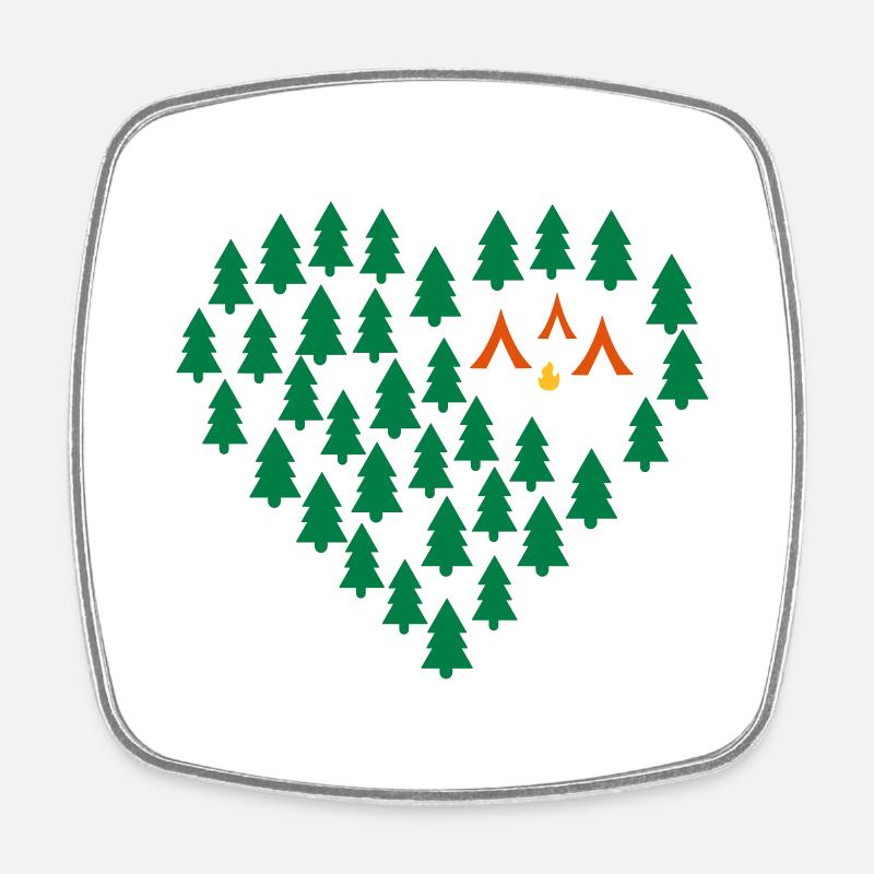Camping - Square fridge magnet - white