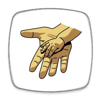 hand_in_hand - Magnet carré - blanc - Devant