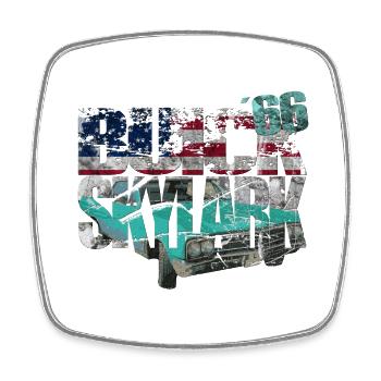 Buick Skylark 1966 Convertible - Square fridge magnet - white - Front