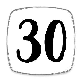 30th Birthday Years Number Number Gift - Square fridge magnet - white - Front