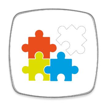 Puzzel Retrogaming Geschenk Legespiel Spiel Games - Viereckiger Kühlschrankmagnet - Weiß - Vorne