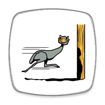Lustig Emu Strauss rennen witzig comic Cool - Viereckiger Kühlschrankmagnet - Weiß - Vorne