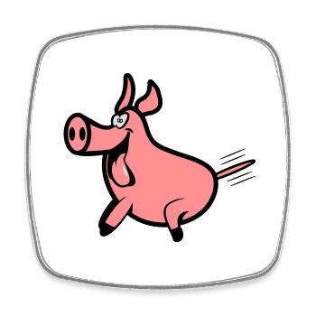 Schwein freude - Viereckiger Kühlschrankmagnet - Weiß - Vorne